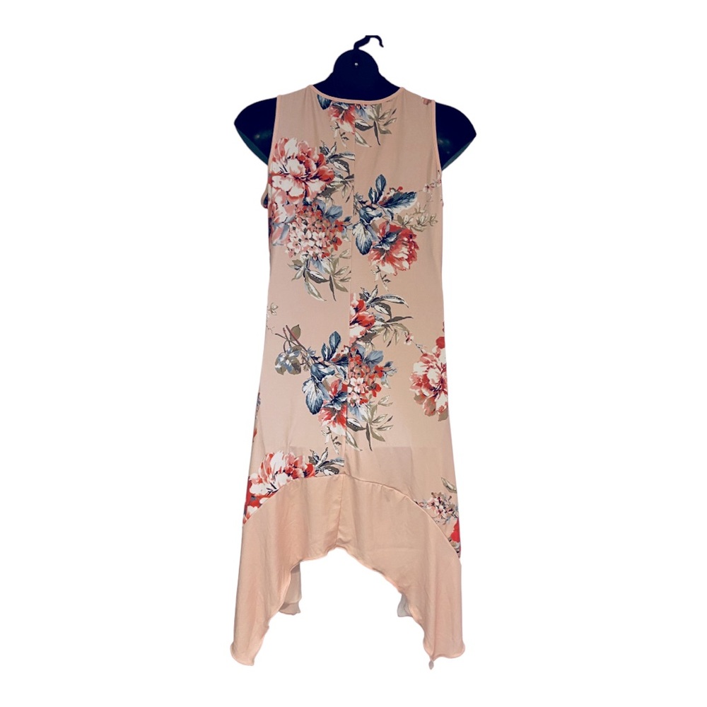 Monroe & Main Blush Peach Floral Summer Stretchy Casual Resort Cruise Day Dress - Picture 8 of 15